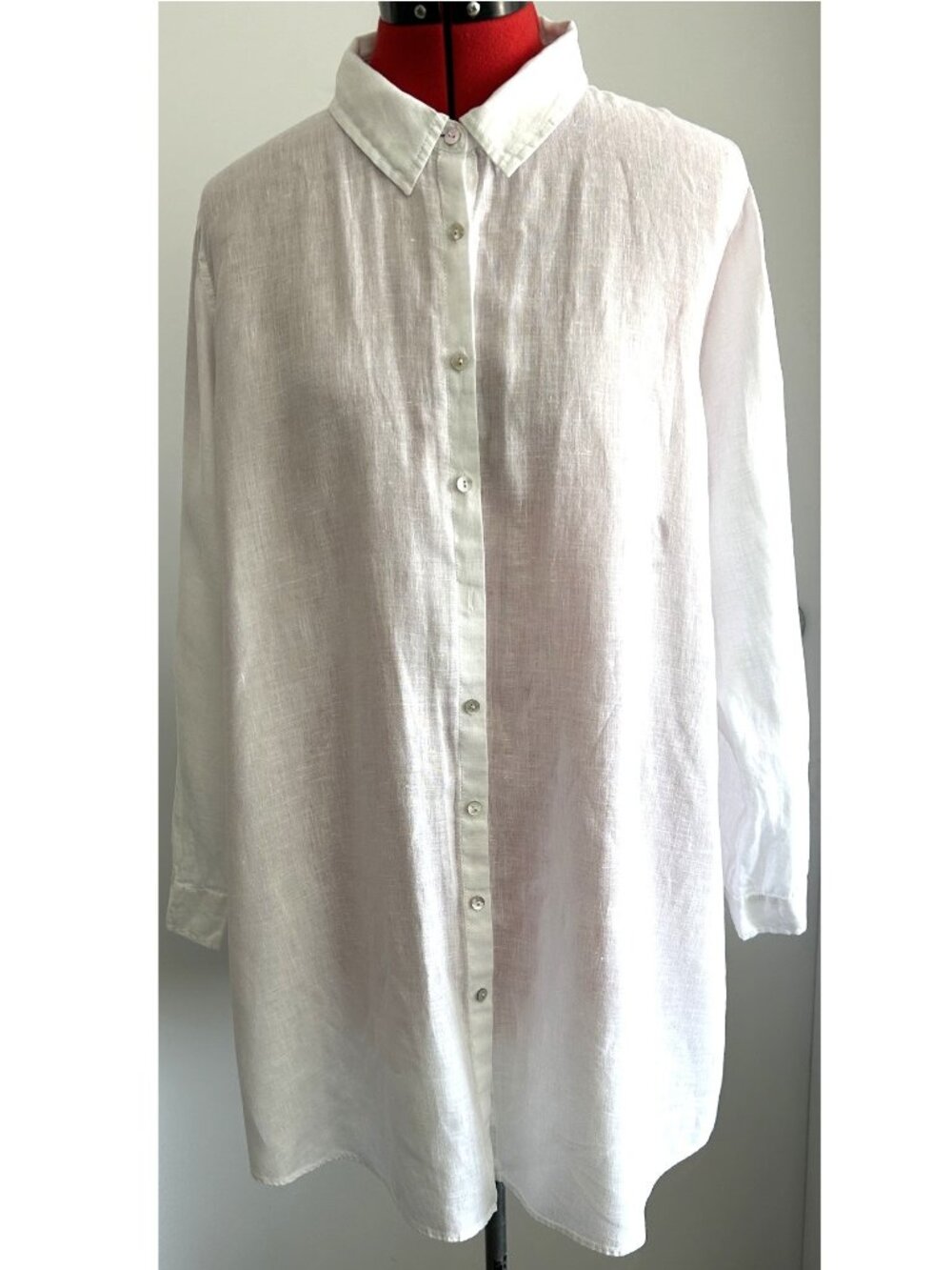 Tahari White Linen Shirt Sz 1X